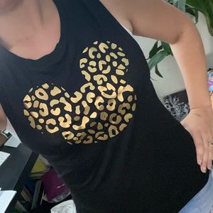 Disney Minnie gold leopard muscle tank